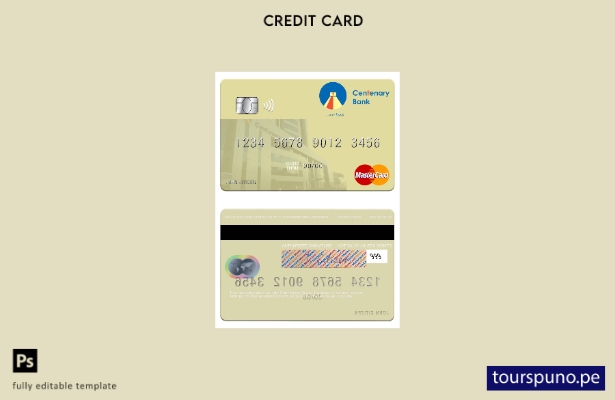 lista para imprimir la plantilla de tarjeta mastercard del Uganda Centenary Bank
